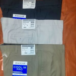 Hagger Cool 18 Pro Dark Grey, light beige, tan 38Wx29L classic fit